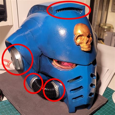 Warhammer Mk X Ultramarines Lieutenant Helmet With Led 41 Off