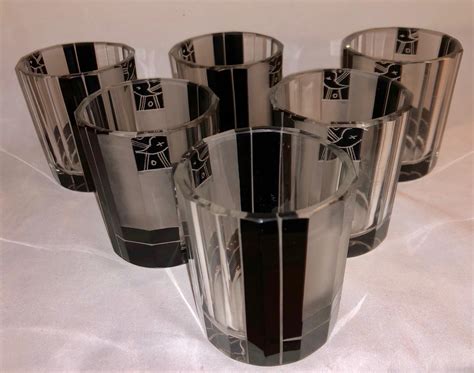 Czech Art Deco Whiskey Set Decanter And Glasses At 1stdibs