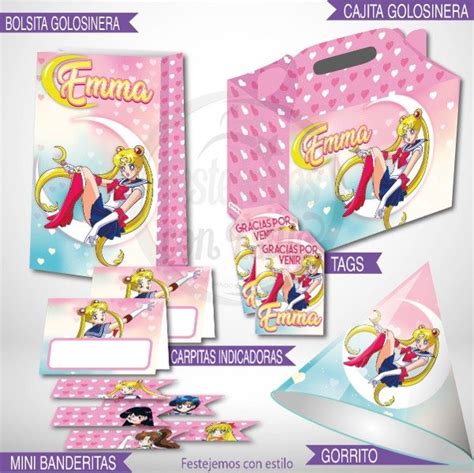 Sailor Moon Kit Deco Personalizado Festejemos Con Estilo