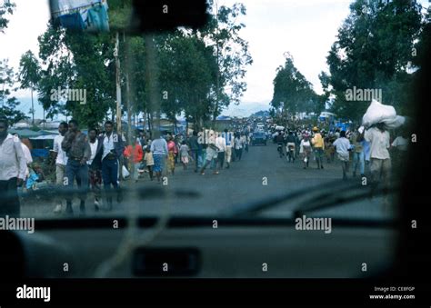 Refugee camp in Goma, Democratic Republic of the Congo in 1995. Area ...