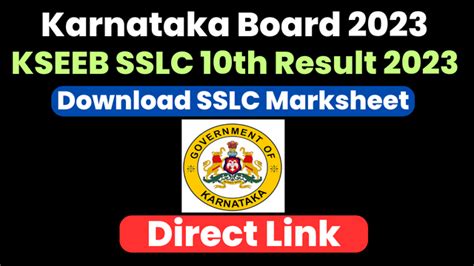 Karnataka Sslc Result 2023 Kseeb 10th Date Check Online Link At