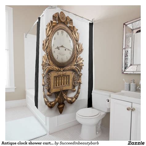 Antique Clock Shower Curtain Antique Clock Shower Curtains Single Vanity Bathroom Vanity