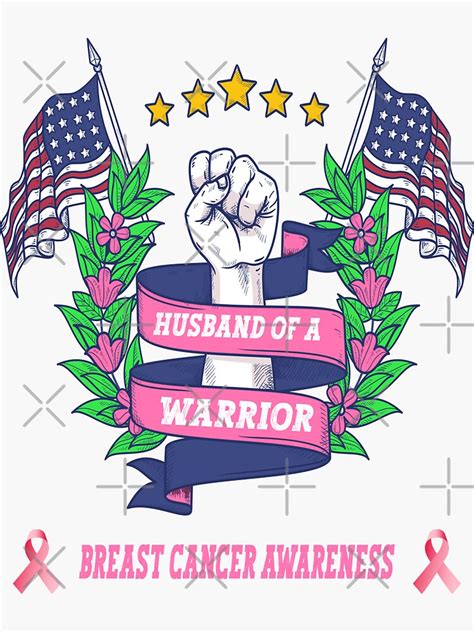 Husband Of A Warrior Breast Cancer Awareness Month American Flag