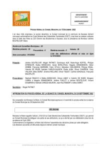 Procès verbal du conseil municipal du 15 décembre 2022 Ville de Seysses