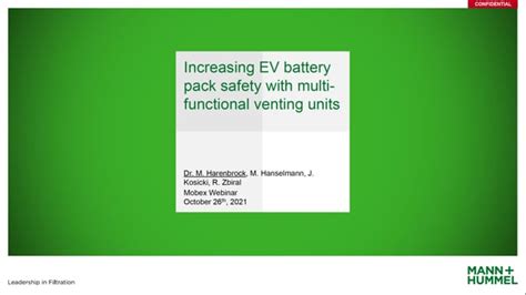 Increasing Ev Battery Pack Safety With Multi Functional Venting Units Mobex