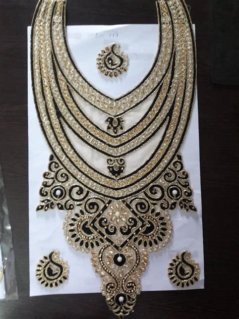 Golden Polyester Embroidery Neck Lace For Garments At Rs Set In Surat