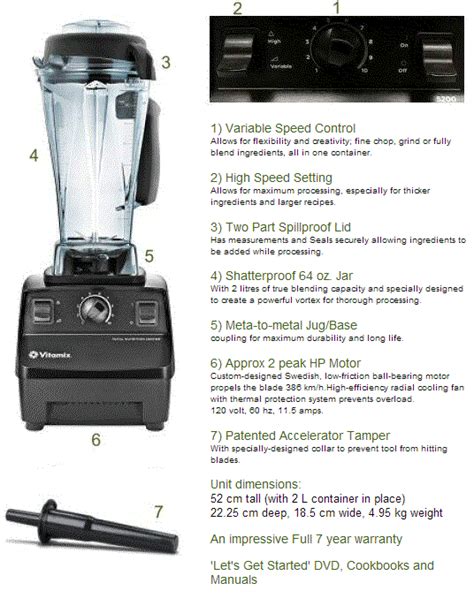 Specifications-vitamix-5200