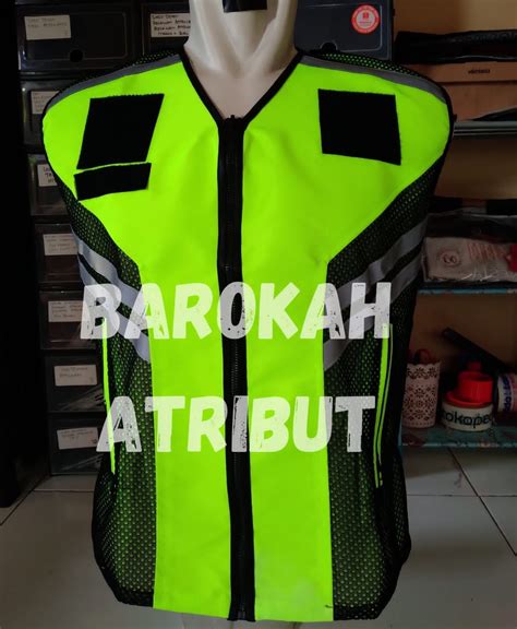 Rompi Jala Taslan Hijau Stabilo Polos Rompi Patwal Rompi Bikers