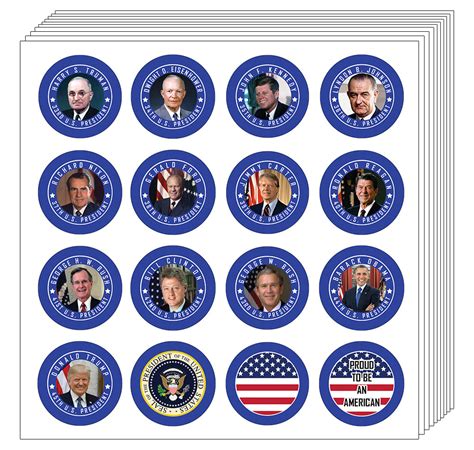 Presidents Of The United States Stickers Assorted Designs For Childr