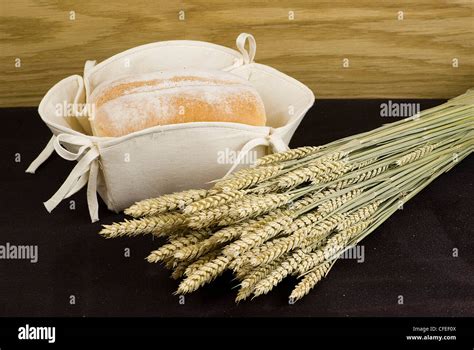 Variety Of Different Freshly Baked Bread In Baskets Stock Photo Alamy