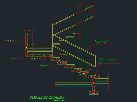 Escalera En Dwg Kb Librer A Cad