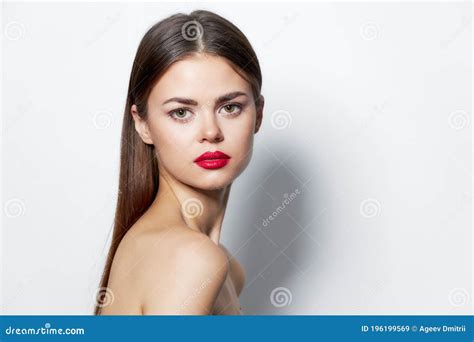Woman Skin Care Naked Shoulders Red Lips Spa Treatments Stock Image Image Of Face Lady