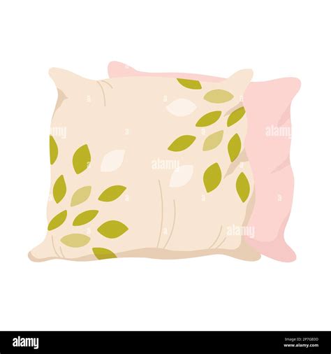 Stack Of Decorative Pillows Soft Bedroom Cushion Cozy Interior Vector