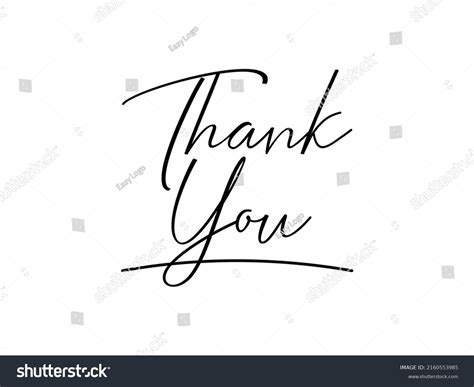 Thank You Text Handwritten Calligraphy Lettering Stock Vector Royalty