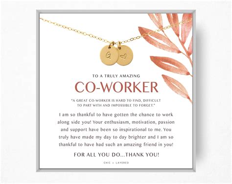 Co-worker Appreciation Gift Necklace Co-worker Gift Gift | Etsy