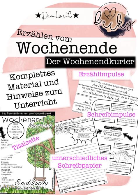 Erz Hlen Und Schreiben Vom Wochenende Unterrichtsmaterial In Den