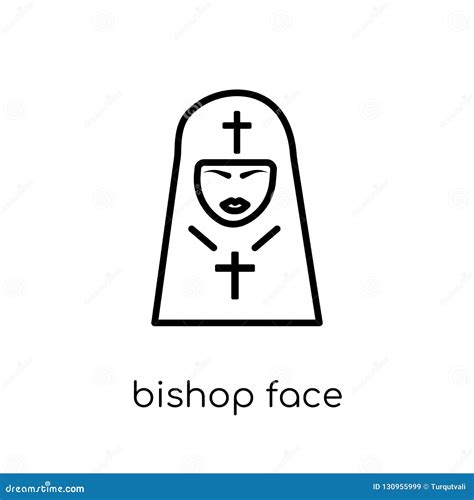 Bishop Face Icon Trendy Modern Flat Linear Vector Bishop Face I Stock