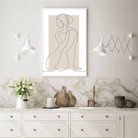 Female Form Line Art Nude Art Abstract Print Modern Living Etsy