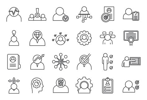 Career Personal Traits Icons Set Outline Style 8813647 Vector Art At