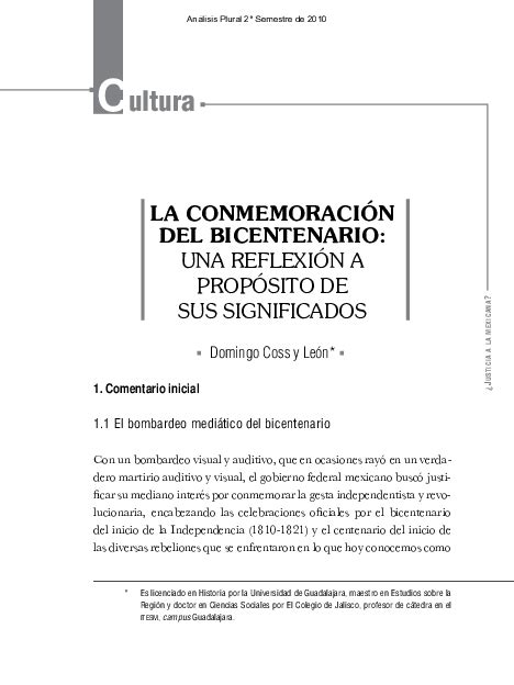 Pdf La Conmemoración Del Bicentenario Una Reflexión A Propósito De