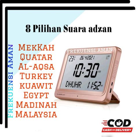 Jual Jam Digital Led Adzan Jam Jadwal Sholat Waktu Otomatis Jam Al