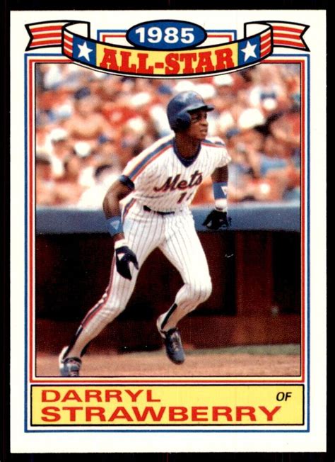 1986 Topps Darryl Strawberry 100 Baseball Cards 19 EBay