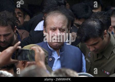 Former Pakistan Prime Minister Nawaz Sharif Speaks To His Supporters At