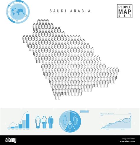 Saudi Arabia People Icon Map. Stylized Vector Silhouette of Saudi ...