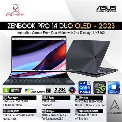 Jual Asus Zenbook Pro 14 Duo Oled Ux8402 I9 13900h 16gb 1tb Rtx 4050