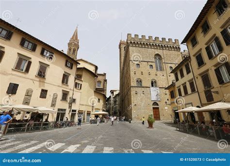 People On The Street Of The Ancient Italian City Florence Florence