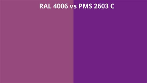 Ral 4006 Vs Pms 2603 C Ral Colour Chart Uk