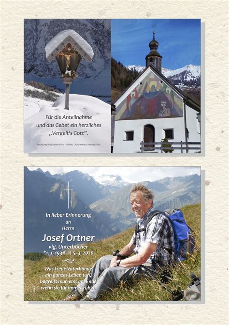 Andenkbild Josef Ortner Trauer Link