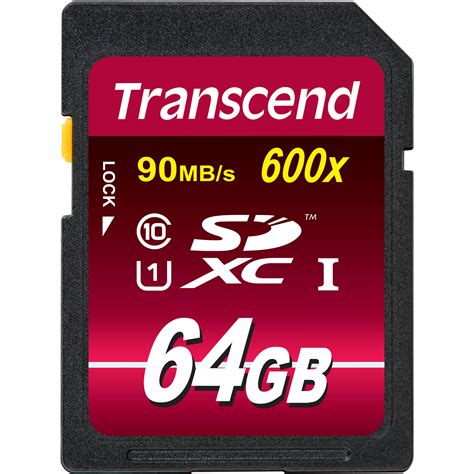 Transcend 64GB SDXC Ultimate Class 10 UHS 1 Memory TS64GSDXC10U1