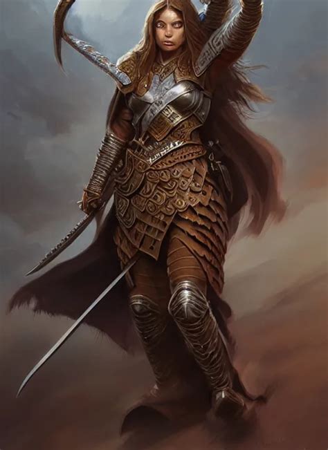 Portrait Of A Female Warrior D D Fantasy She Has Stable Diffusion