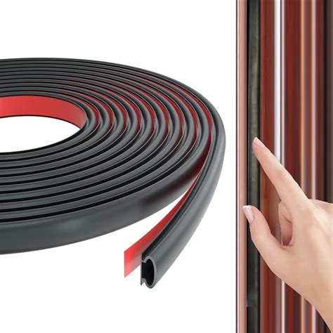 49ft Black Weatherproof Door Seal Strip Self Adhesive Easy Cut