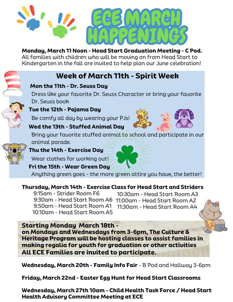 ECE Spirit Week & March Happenings - KWSO 91.9