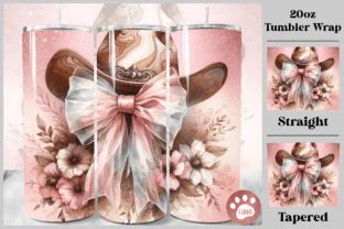 Cowgirl Hat Bow Coquette Tumbler Wrap Graphic By Luna Art Design