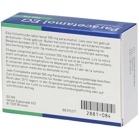 Paracetamol Eg Mg Pijn Koorts St Farmaline