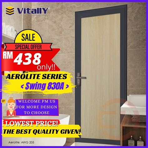 Vitally Swing Door Aluminium Frame Toilet Door 830a Custom Made Within