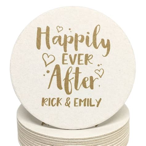 Happily Ever After Personalized Paper Coasters for Weddings - Etsy