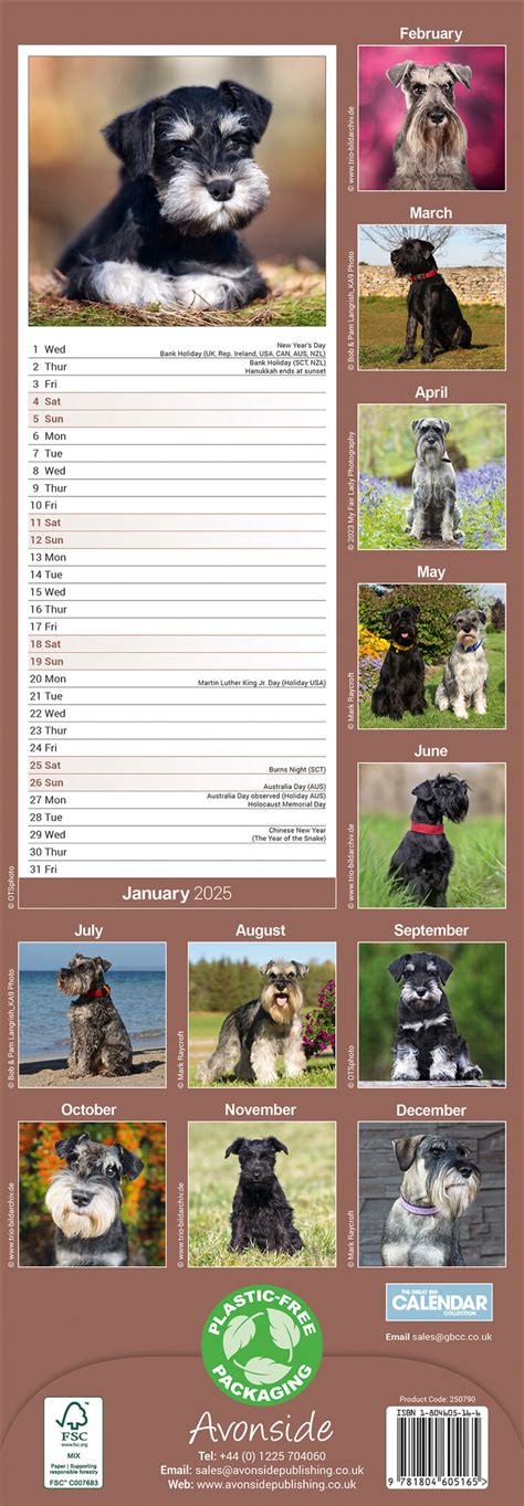 Buy Schnauzer Calendar Slimline Simply Order Online