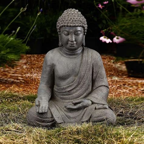 Black Stone Garden Buddha Statue | Fasci Garden