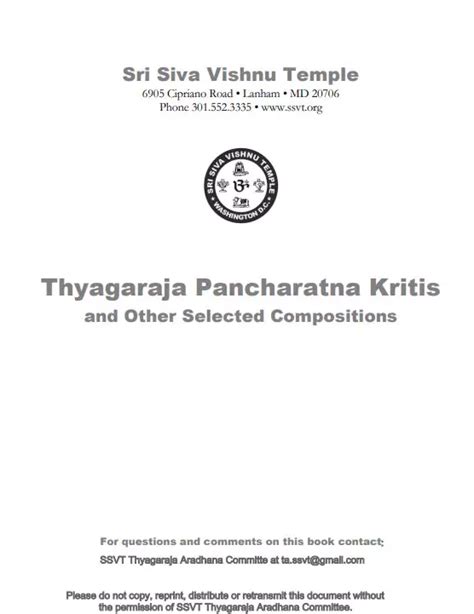 [PDF] Pancharatna Kritis Lyrics with Swaras PDF - Panot Book