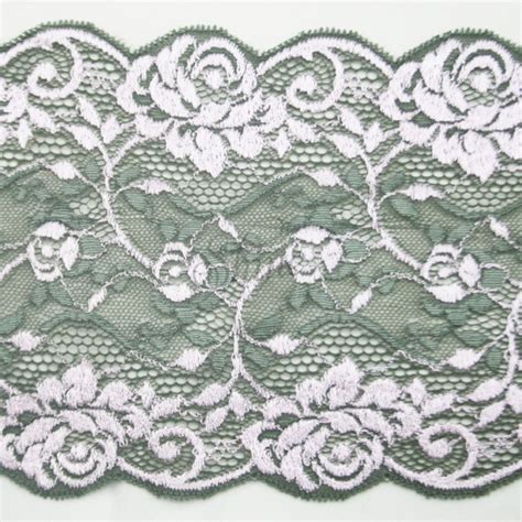 Stretch Lace Trimming Baroque Rose 59367 Grey Lilac Shine Trimmings