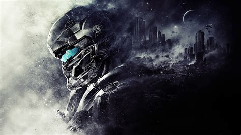 Wallpaper Video Games Monochrome Halo 5 Guardians Darkness