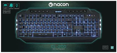 Clavier Gaming Azerty Nacon Cl 200 Azerty Pc