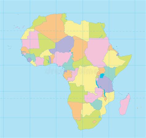 Mapa Detalhado Pol Tico Colorido Novo Do Mapa De Frica Estados