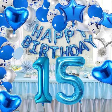 15Th Birthday Decorations Balloons 15Th Birthday Party Supplies Happy