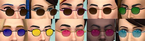 Sims 4 Round Glasses