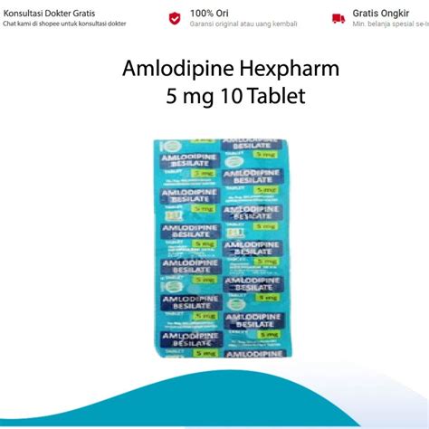 Jual Amlodipine 5mg 1 Strip 10 Tablet Shopee Indonesia